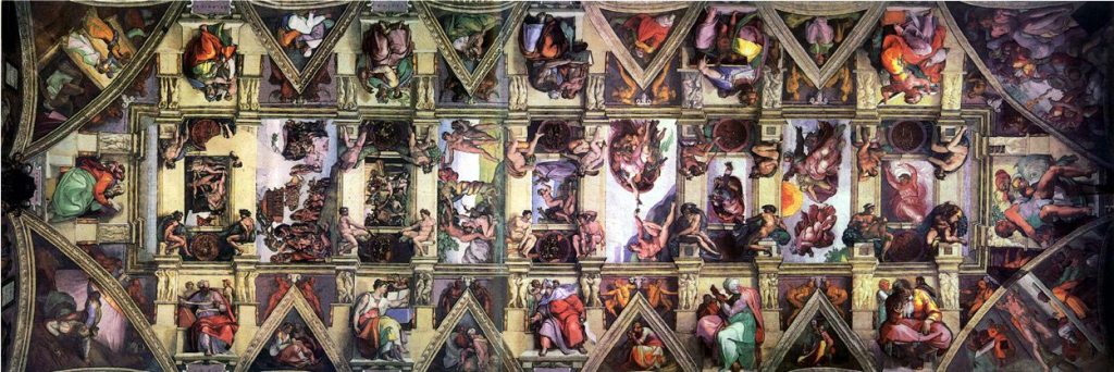 the ceiling of the Sistine Chapel