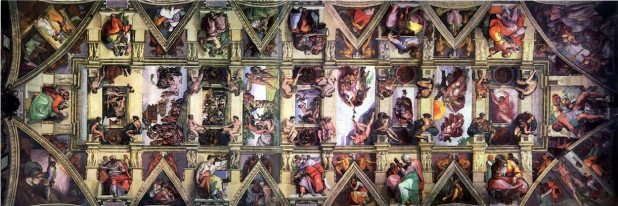 the ceiling of the Sistine Chapel